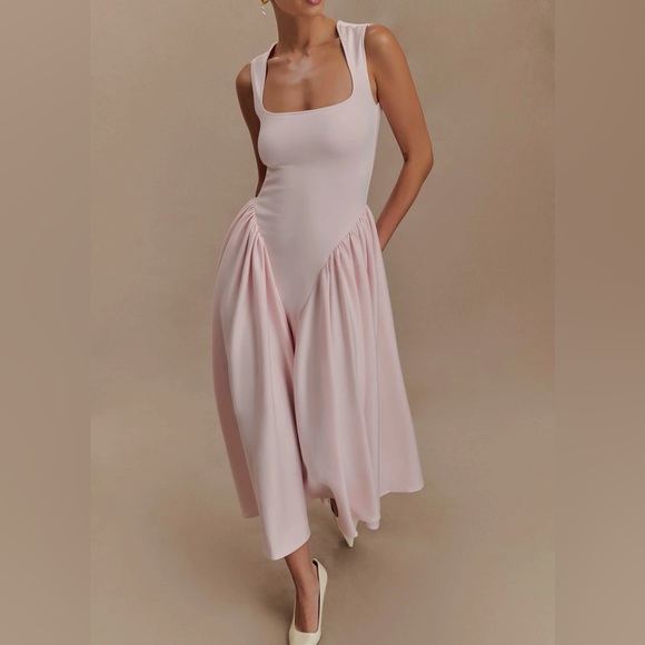 Meshki Sharon Scuba Dress in Ballet Pink - Picture 2 of 4